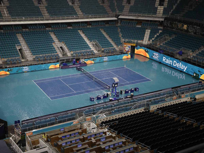 Abierto de Miami pospone dos partidos por fuerte lluvia